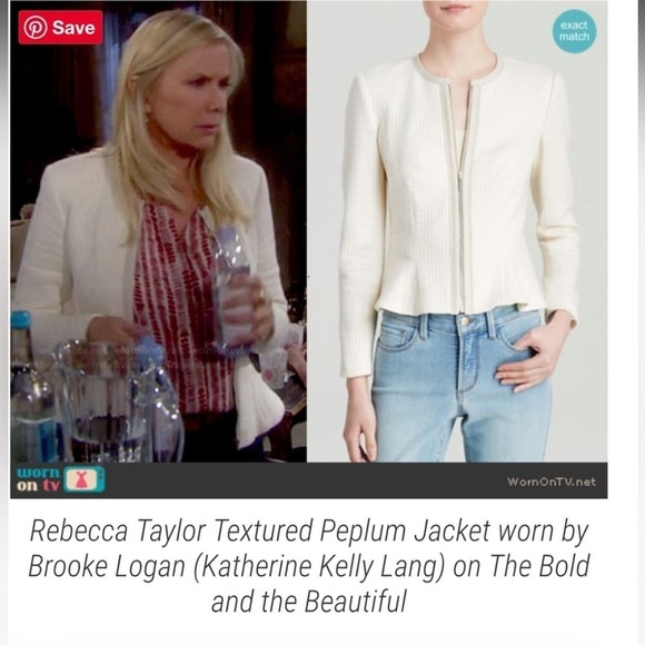 Rebecca Taylor Double Face Jersey Jacket in Cream - Picture 7 of 16